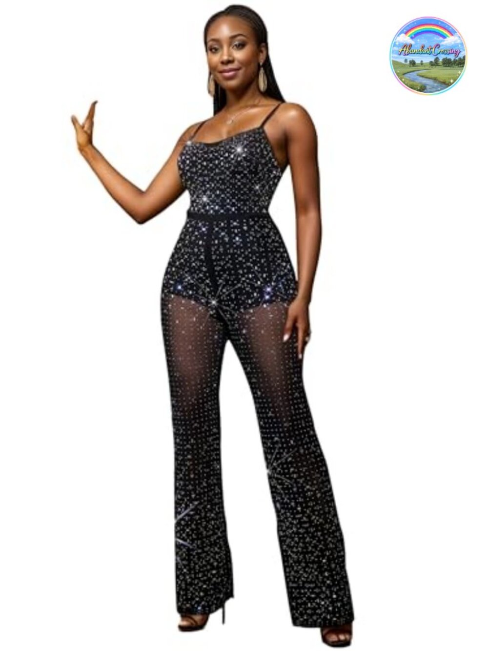 Sparkle Rhinestone Jumpsuit Sexy Party Night Out Slim Fit Sleeveless